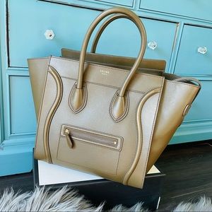 Sold CELINE 💚 LUGGAGE MINI OLIVE GREEN TAUPE